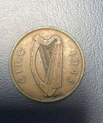 Irish 1 Pre-Decimal 1/2 Penny - 1943