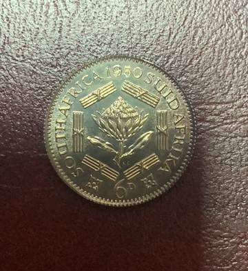 South Africa Union 1950 Six Pence Proof