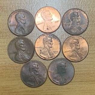 !!! USA Lot of 8 x Memorial Penny's/ 1 Cent  !!!