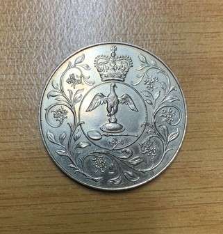 British Elizabeth 25 Years Coin - 1977