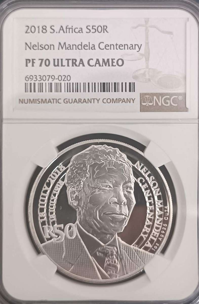***2018 Nelson Mandela Centenary R50 - NGC PF70 1 OZ Silver ***