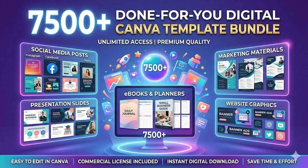 7500 DFY Templates, Journals, Trackers & More - Canva Templates