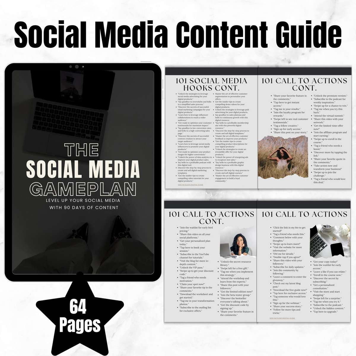 90 Days Of Social Media Content Guide with Master Resell Rights (MRR) and Private Label Rights (PLR)