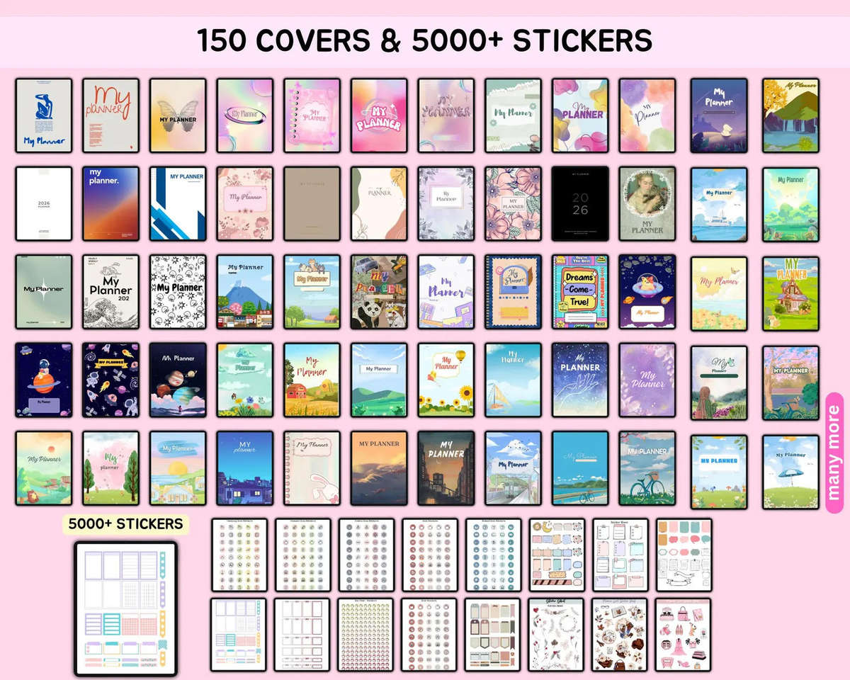 Daily Digital Planner Portrait Version 2025, 2026, 2027, UNDATED | Digital Planner | Yearly, Quarter