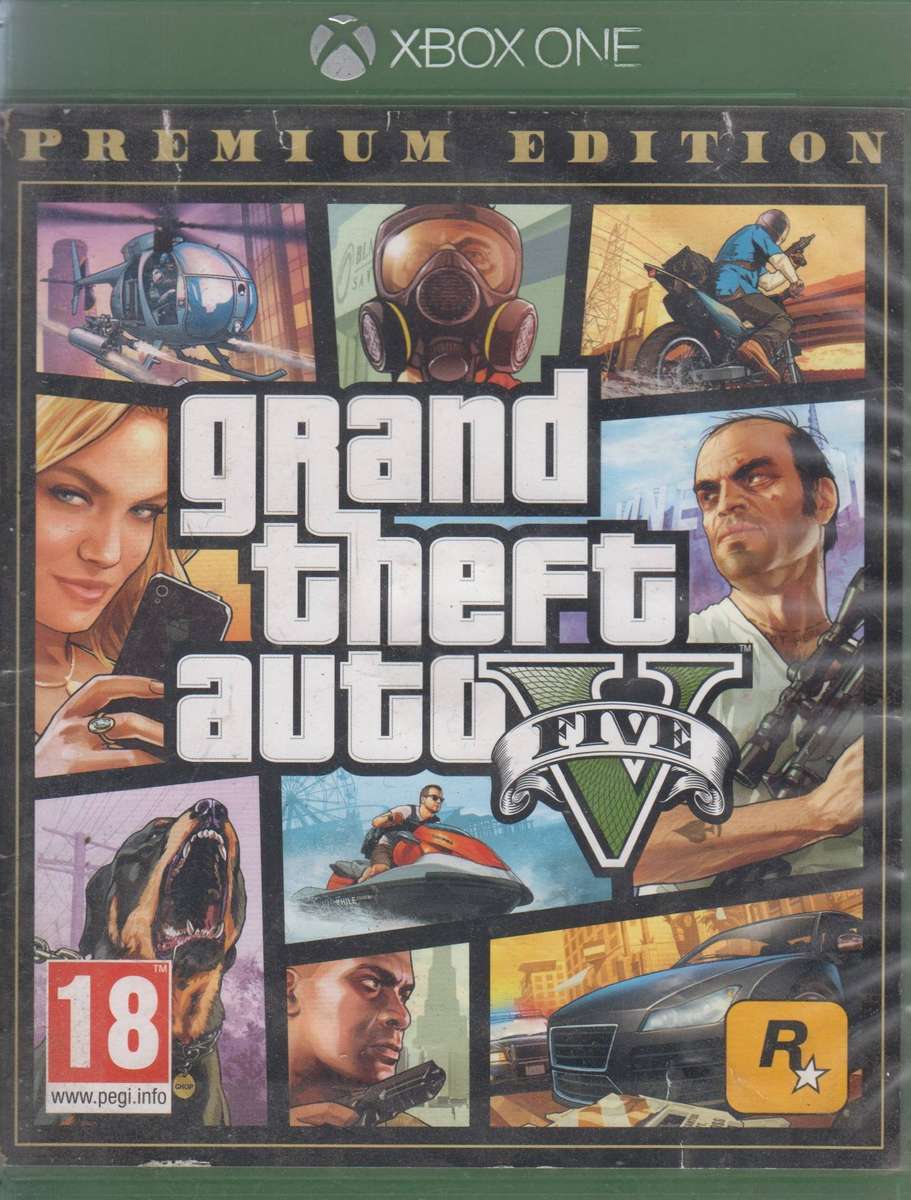 Grand Theft Auto V/Five - Premium Edition (Xbox One)[No manual and paper insert & map worn]