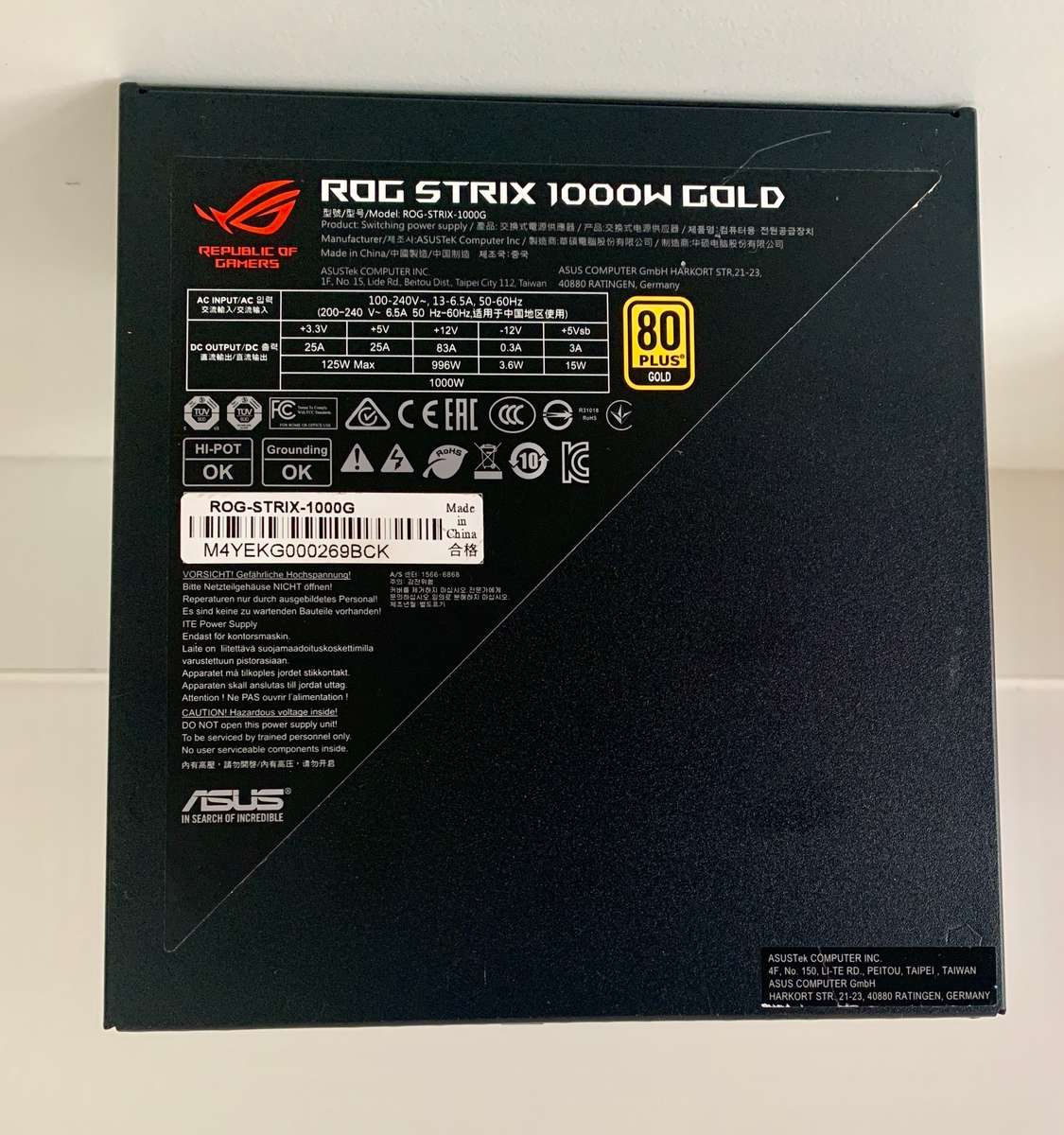 ASUS ROG STRIX 1000W GOLD Power Supply
