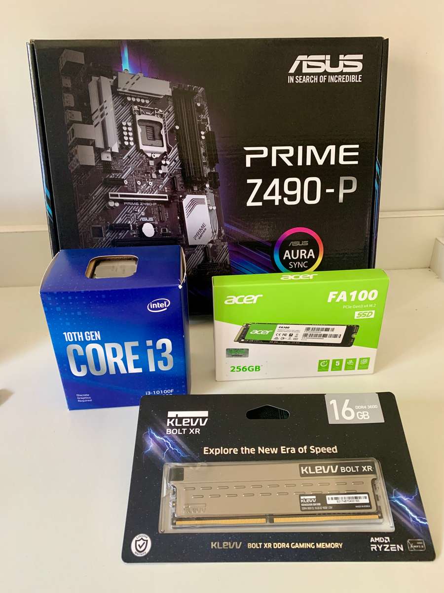 ASUS Z490-P Motherboard w/chip, RAM, SSD  (NEW)