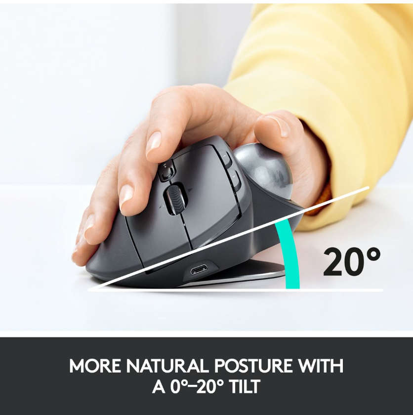 Logitech MX Ergo Advanced Wireless Trackball Mouse Grey