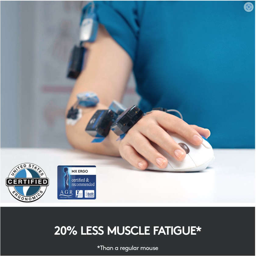 Logitech MX Ergo Advanced Wireless Trackball Mouse Grey