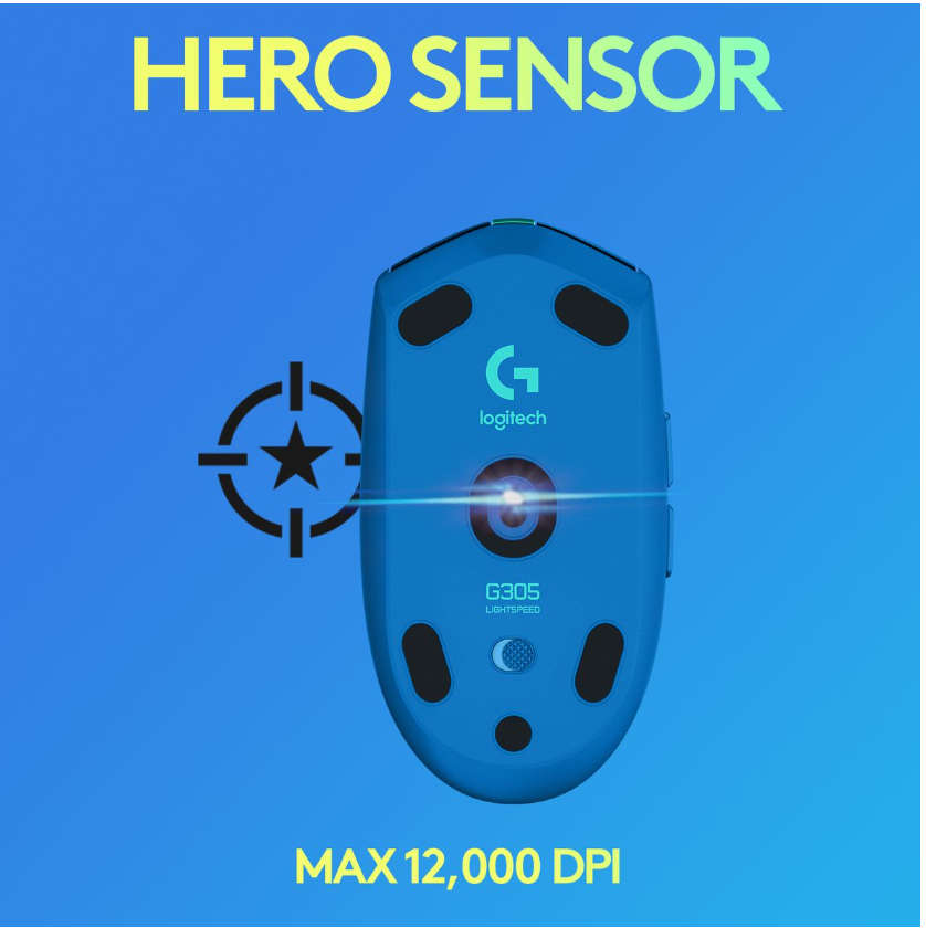 Logitech G305 LIGHTSPEED Wireless Gaming Mouse - Light Blue