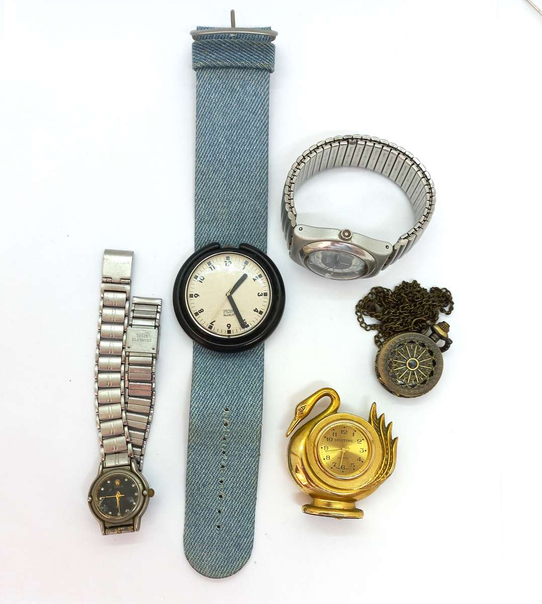 Watches Lot for spare parts  including a Rolex Watch(?)