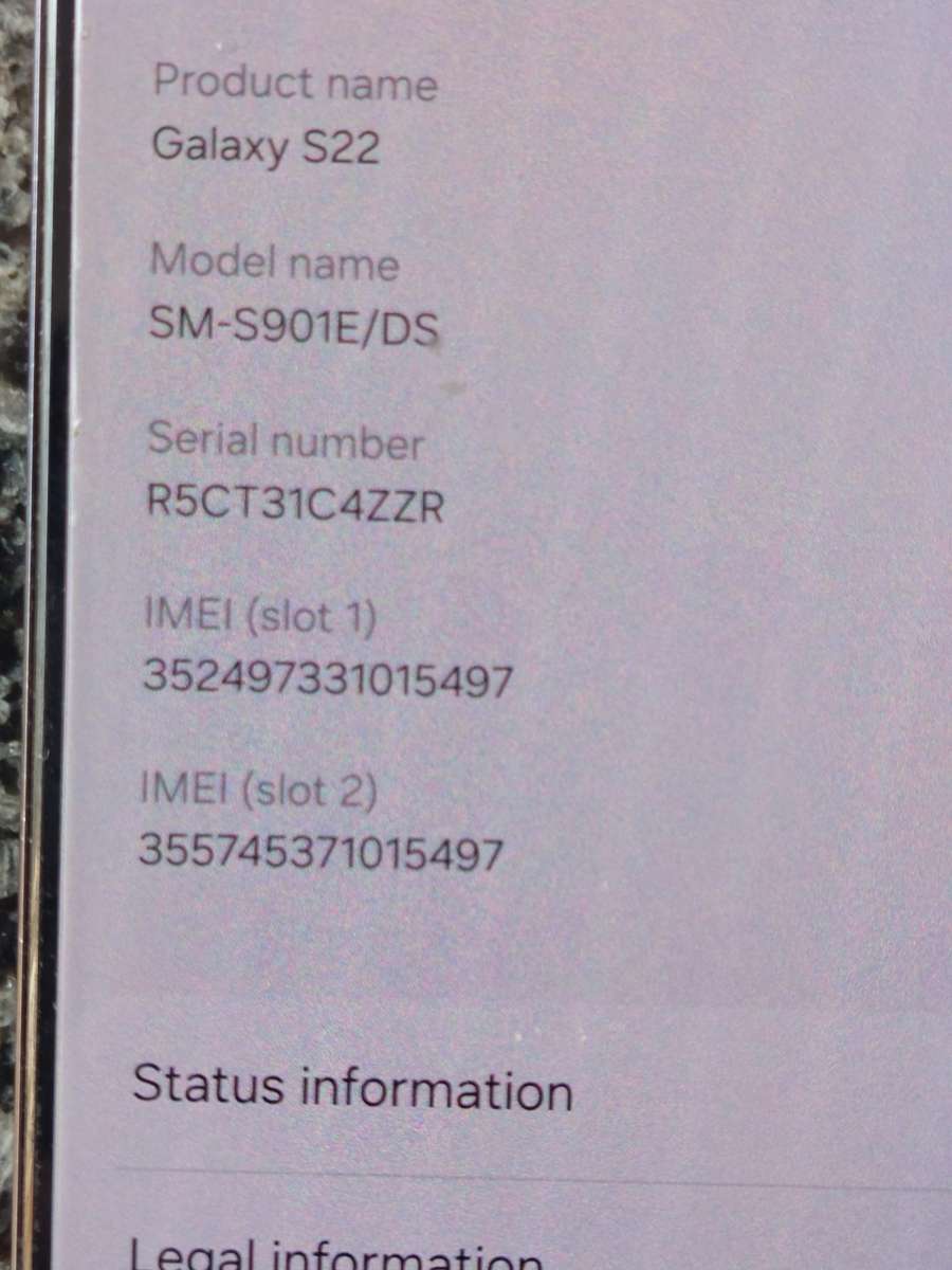 Samsung S22 , 256GB , 5G  . dual sim