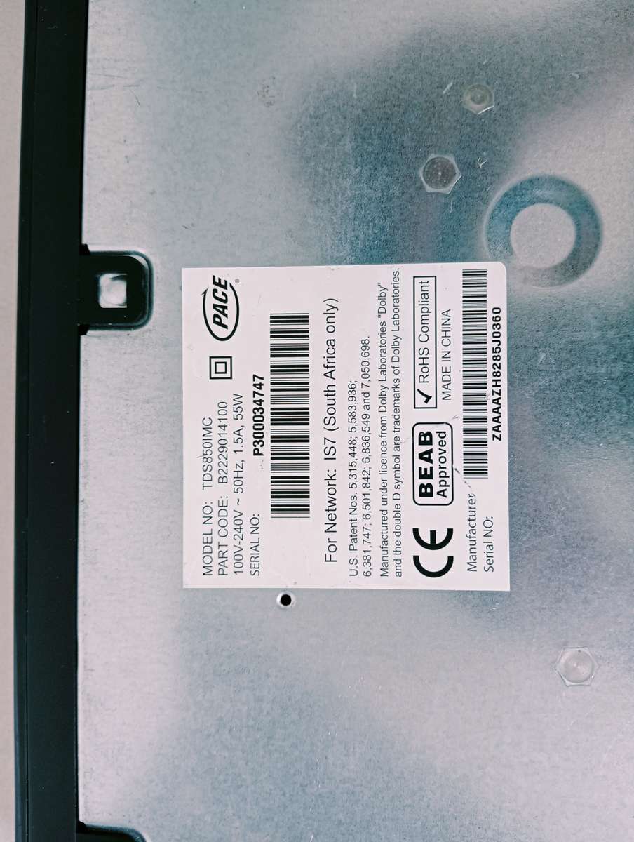 DStv HD PVR decoder Pace DT-PHI9100