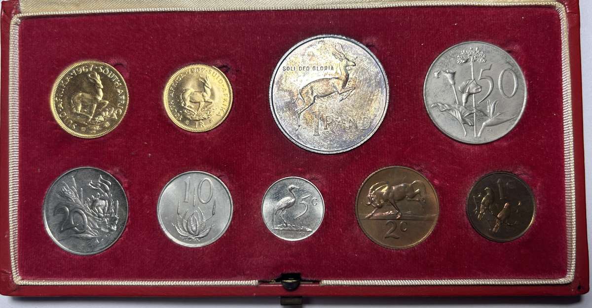 1967 RSA Long proof Set with gold