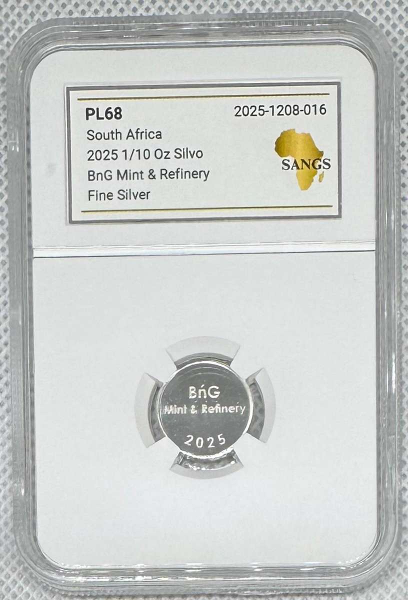 1/10oz SILVER 999.9 FINE - 1 SILVO 2025 - GRADED PL68 SANGS 2ND FINEST