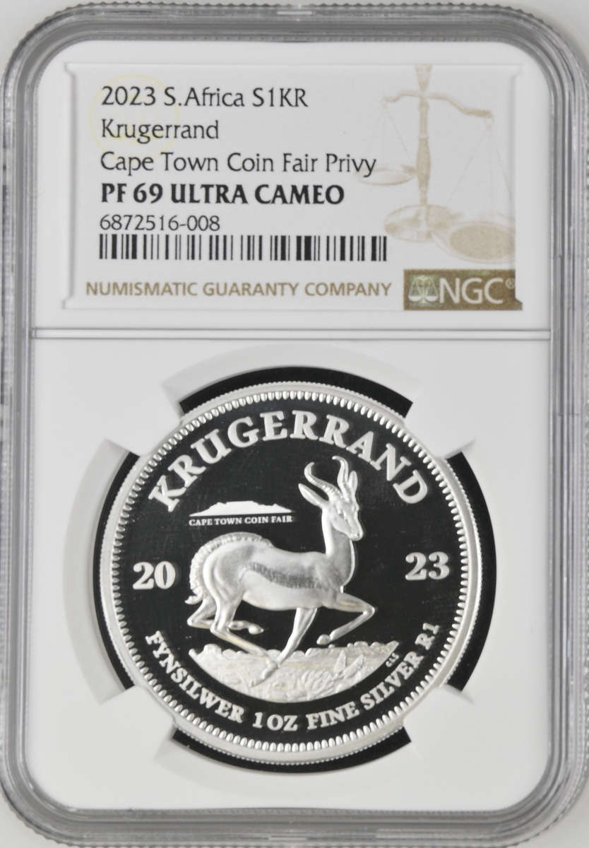 2023 Krugerrand Privy Mint Mark 1oz Fine Silver PF69 Ultra Cameo NGC 2nd Finest Grade