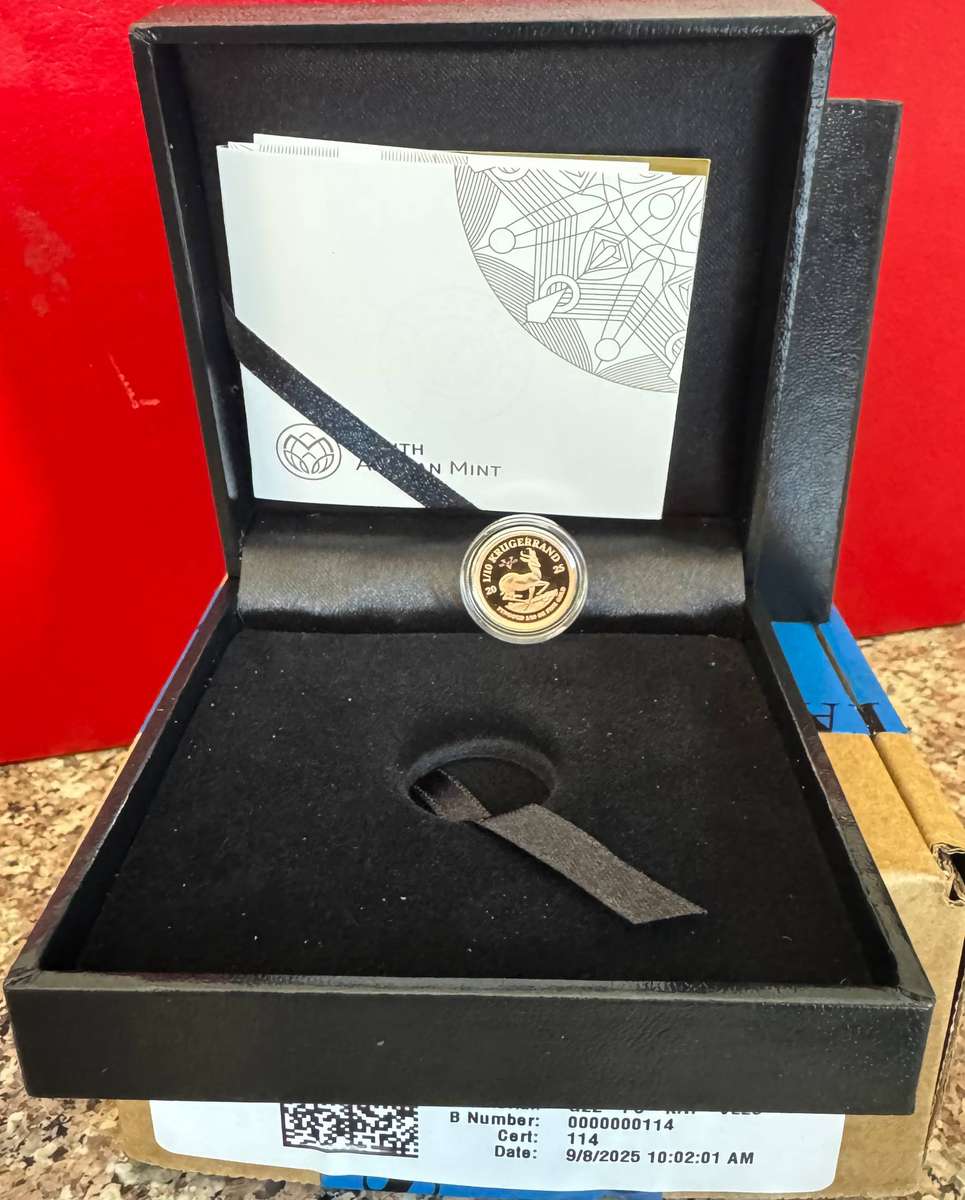 2025 KRUGERRAND 1/10oz GOLD 24KT PROOF - V DAY - LIMITED EDITION SAMINT AS ISSUED & CERTIFIED