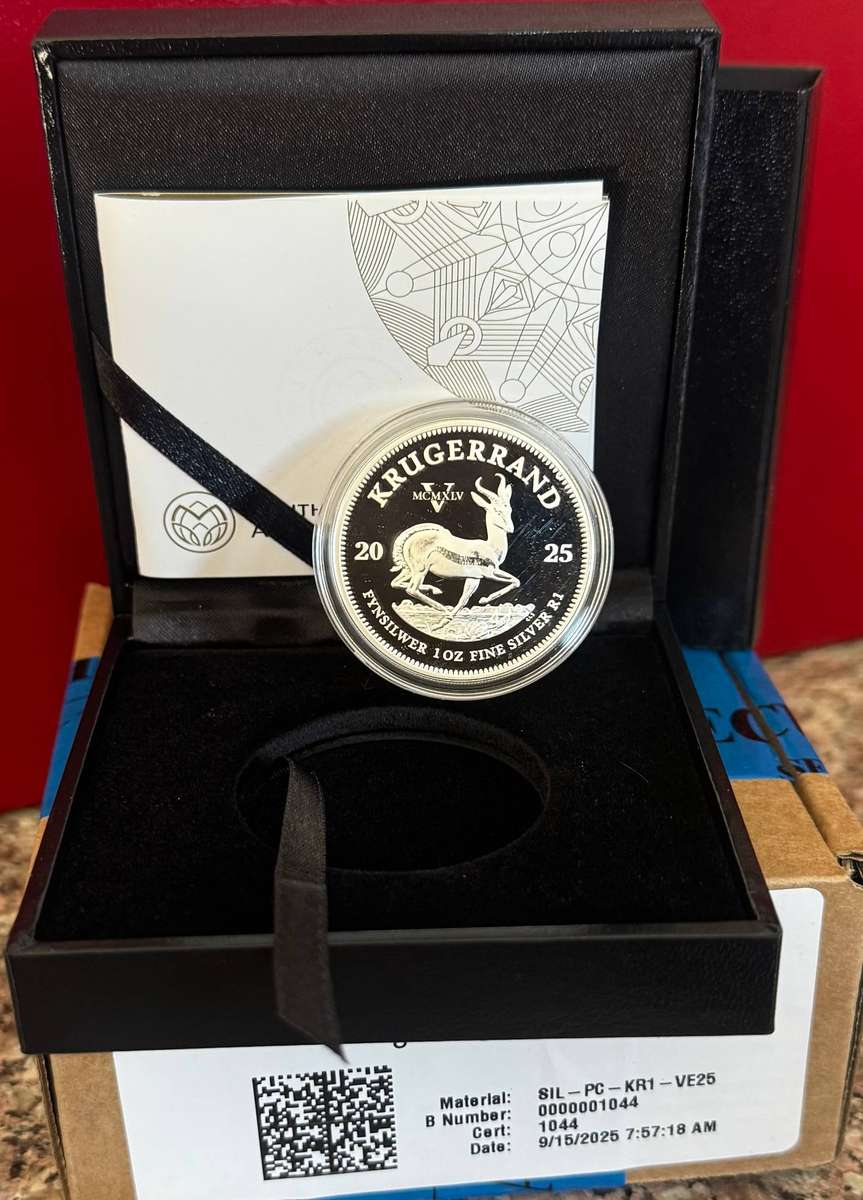 2025 KRUGERRAND 1oz SILVER PROOF - V DAY - LIMITED EDITION SAMINT AS ISSUED & CERTIFIED