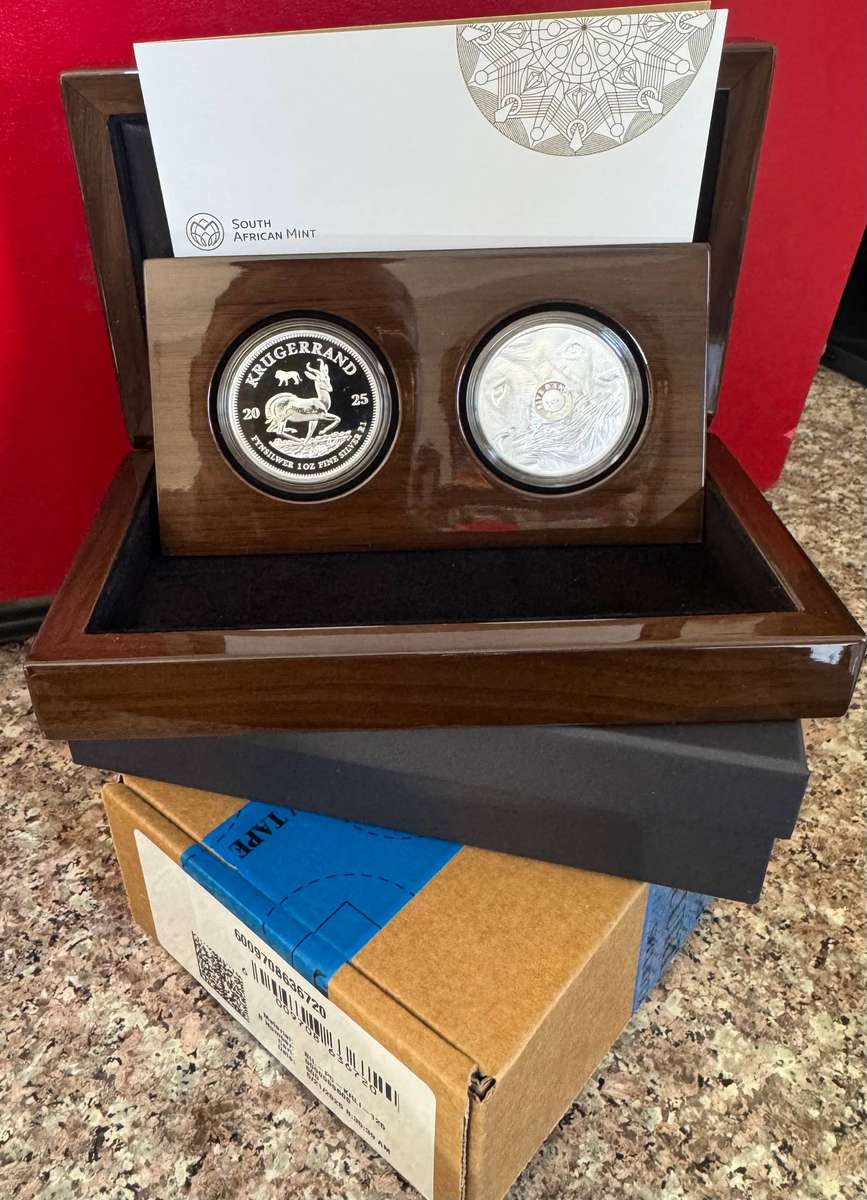 2025 PRIVY SET KRUGERRAND MINT MARK & BIG - LION - 2 x 1oz SILVER COINS