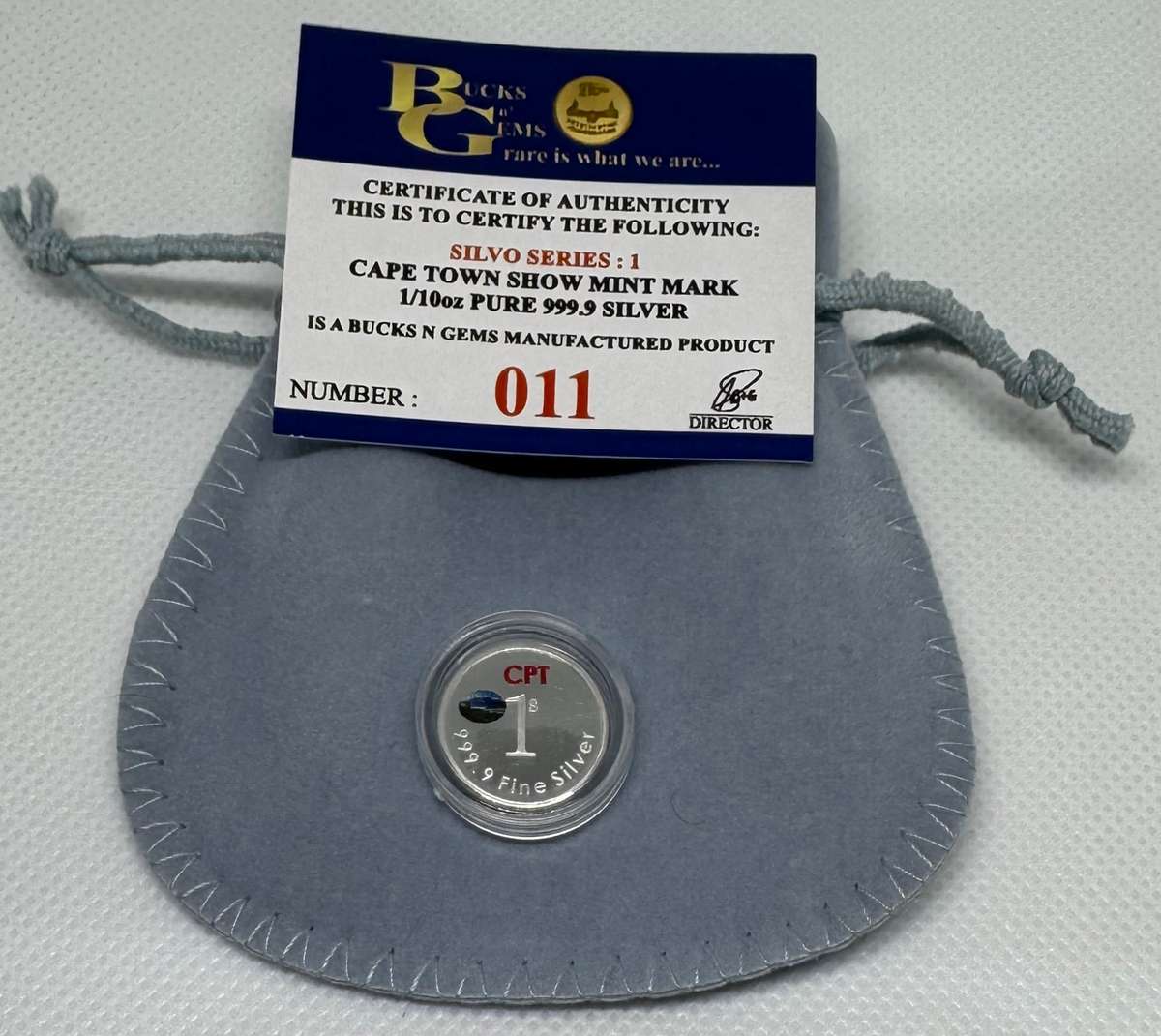 1/10oz SILVER 999.9 FINE - COLORIZED 1 SILVO "CPT" MINT MARK