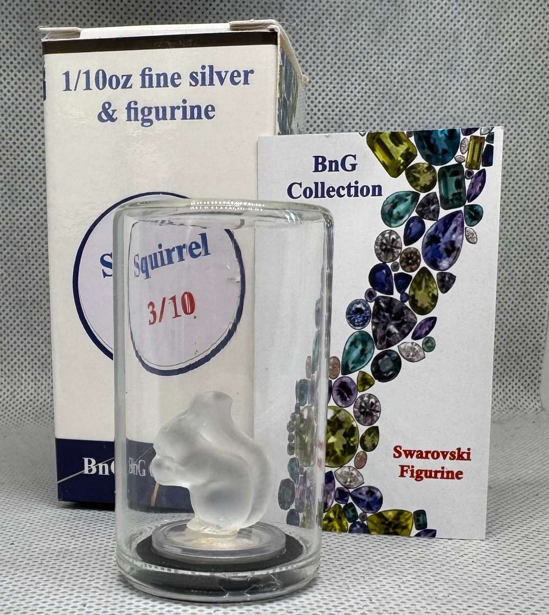 1/10oz 3.11gr PURE 999.9 SILVER CRYSTALS & GEMS COLORIZED SERIES IN DOME "SWAROVSKI SQUIREL