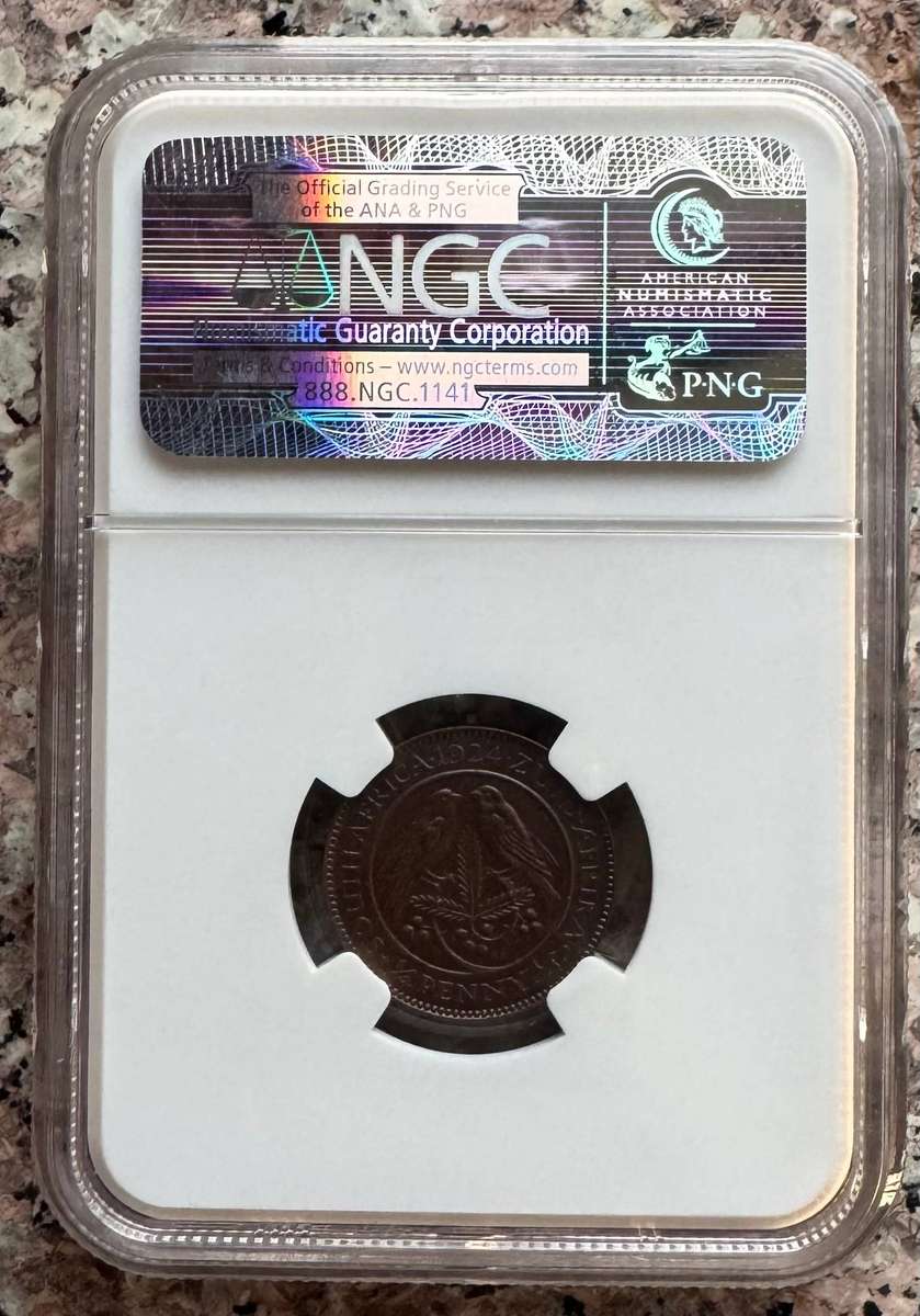 1924 UNION SA 1/4 PENNY - MS63BN - NGC GRADED - ONLY 3 IN MS66