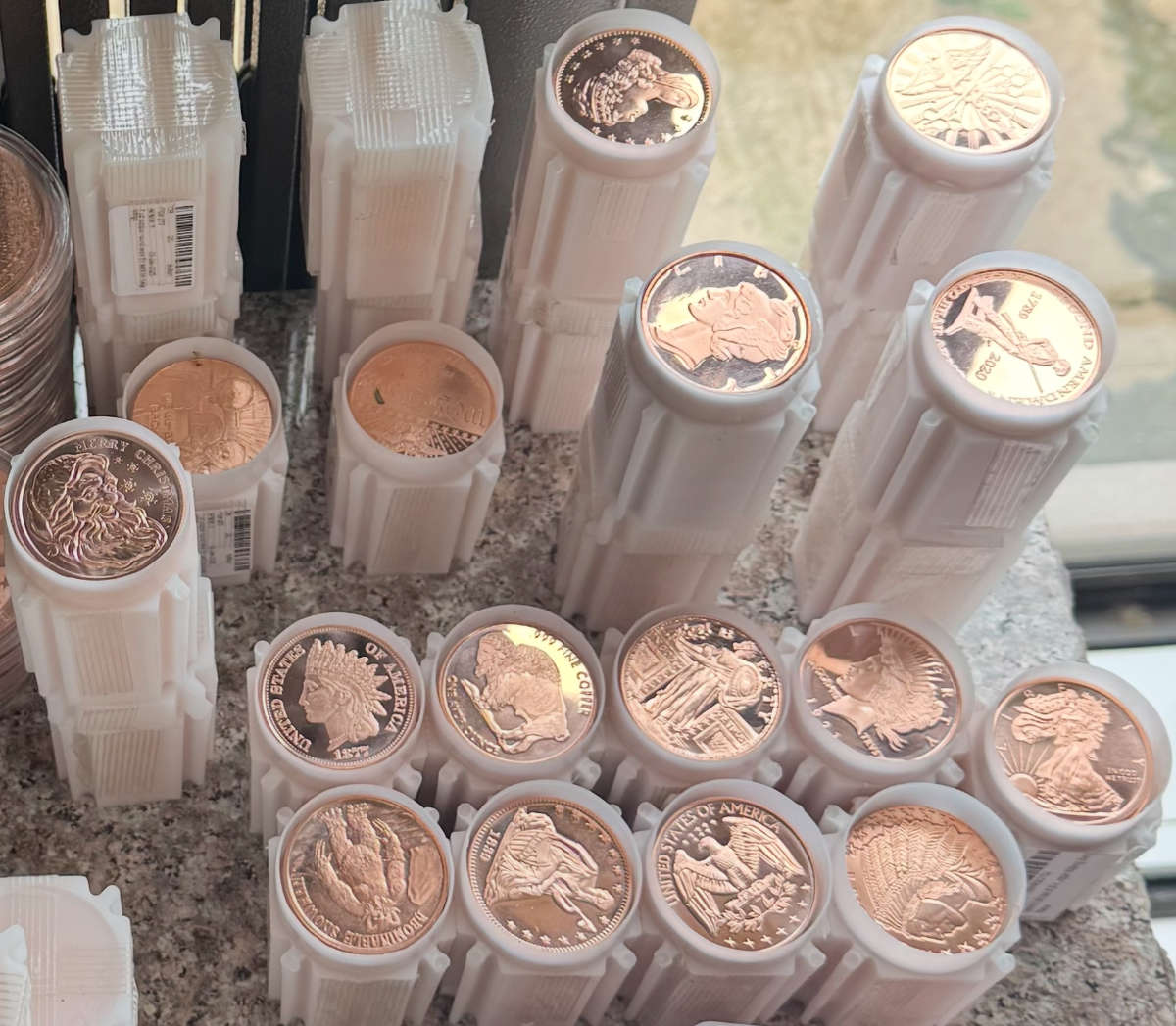 1oz 999.9 FINE COPPER - TUBE of 20 MIXED -ALL USA MINT