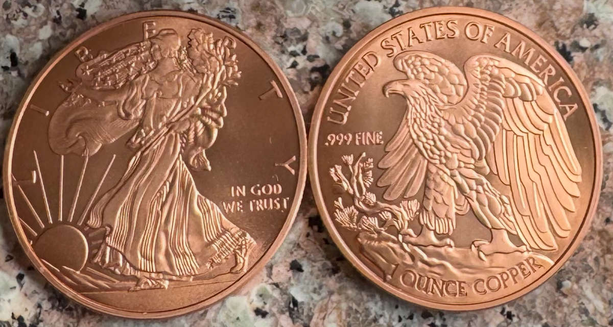 1oz 999.9 FINE COPPER - LIBERTY EAGLE- USA MINT