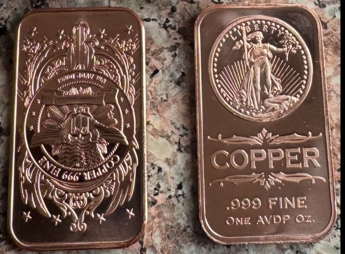 1oz 999.9 FINE COPPER BARS - USA MINT