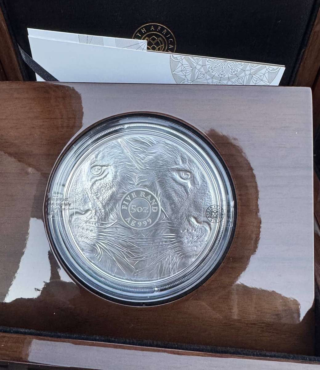 2022 BIG 5 - SERIES 2 - 5oz SILVER PROOF *LION*- IN SAMINT BOX AS ISSUED & CERTIFIED