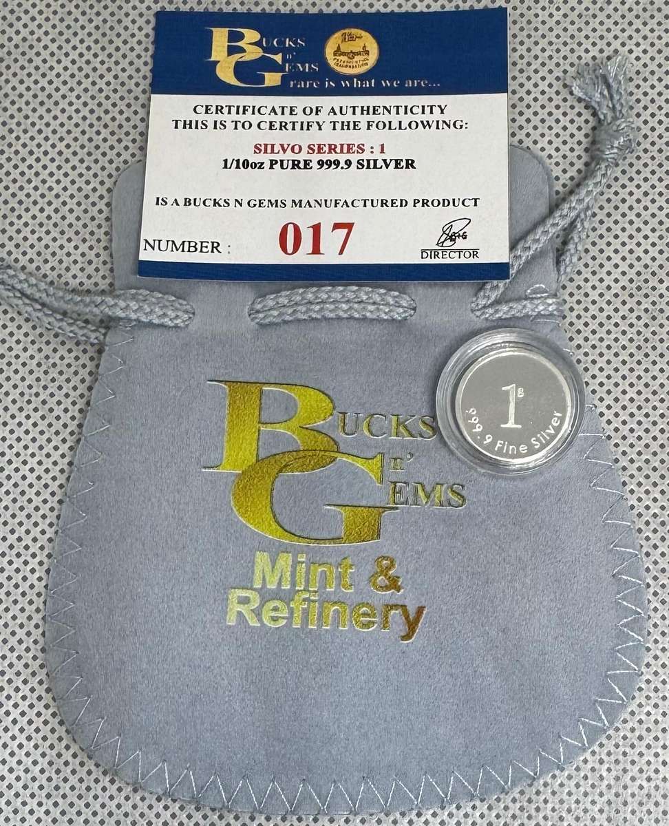 1/10oz 3.11gr SILVER 999.9 FINE - 1 SILVO 2025- CERTIFIED & MINT BAG