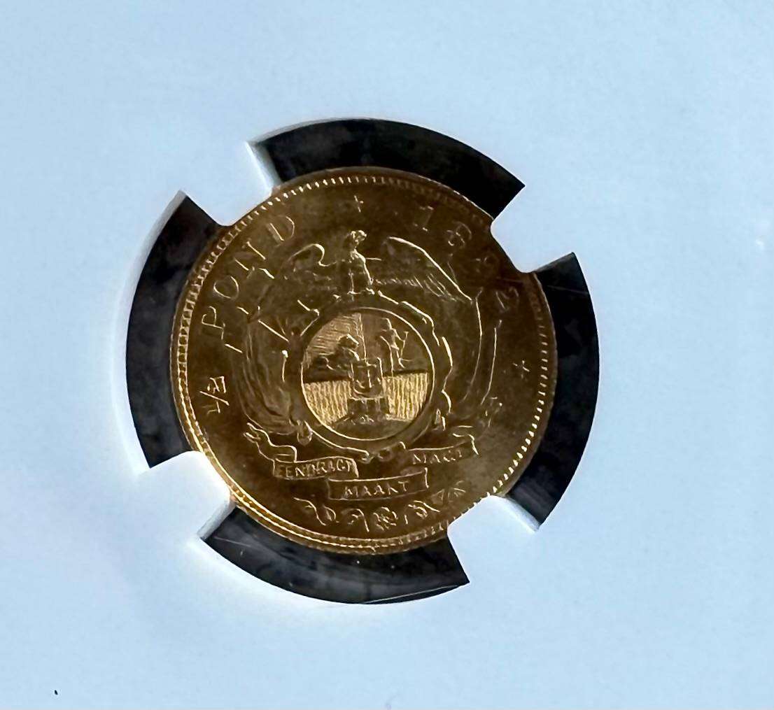 1892 ZAR 1/2 POND DOUBLE SHAFT * MS64* NGC GRADED 3RD HIGHEST - ONLY 2 IN MS66 & 3 IN MS65