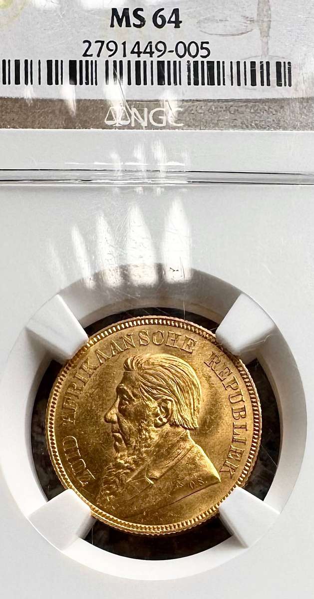 1892 ZAR 1 FULL POND *MS64* NGC GRADED RARETY 3rd FINEST