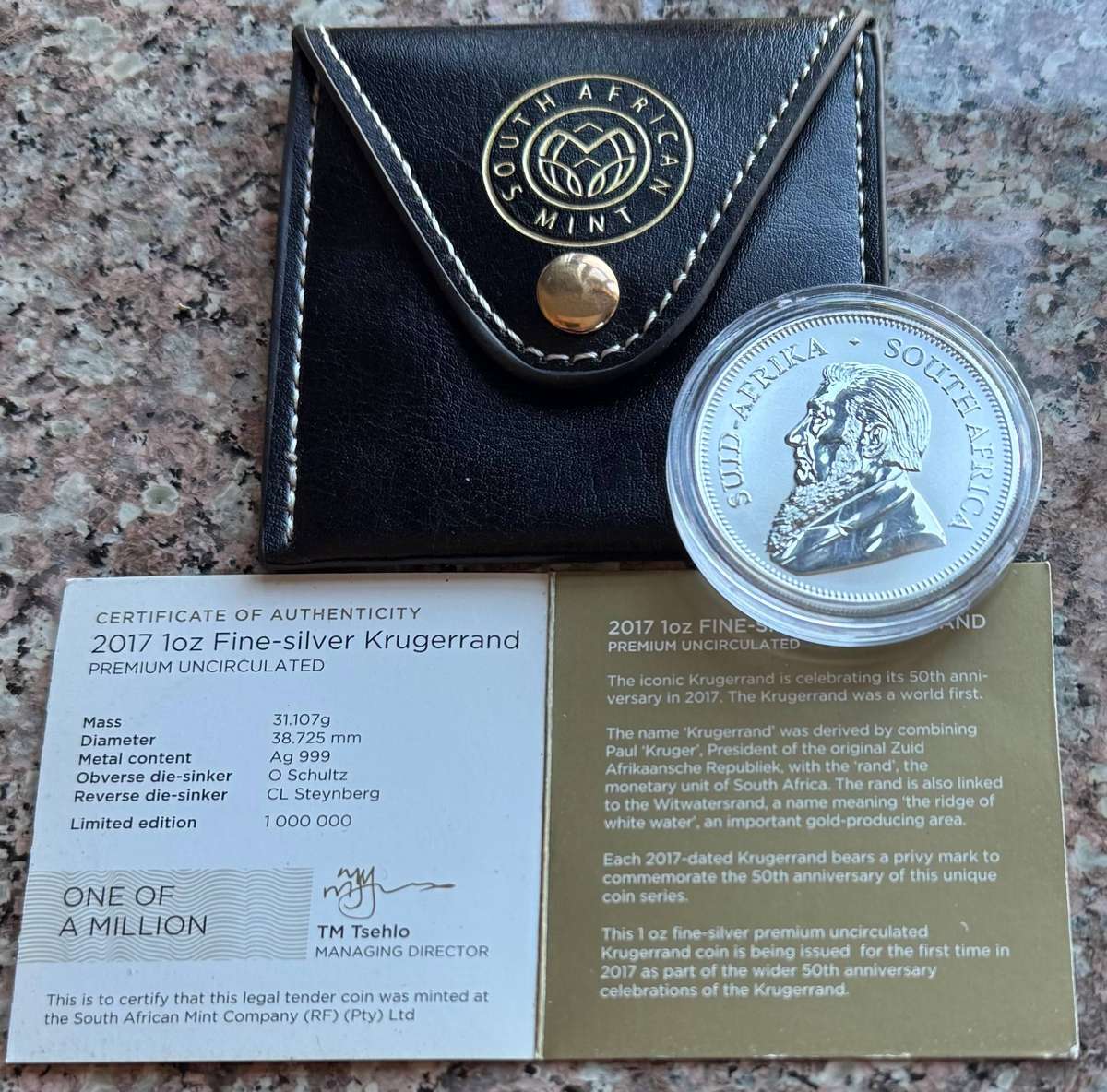 2017 Krugerrand 1oz FINE Silver 50th ANNIVERSARY - brand new UNC