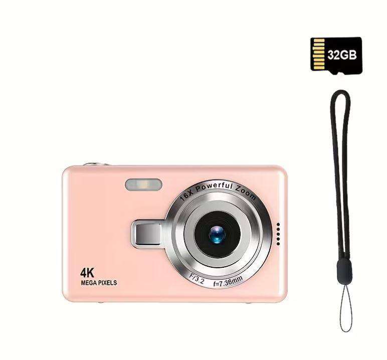 4K 50MP Compact Digital Camera with 32GB Memory Card