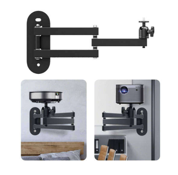 Foldable 360 Projector Wall Mount Bracket with 1/4 Ball Head