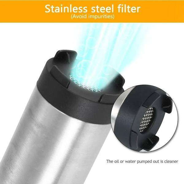 12V Portable Diesel Water Pump W/ Filter for Oil & Liquid Transfer 15CM