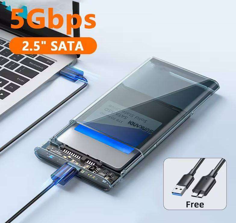 USB 3.0 2.5-Inch SATA HDD SSD External Hard Drive Enclosure