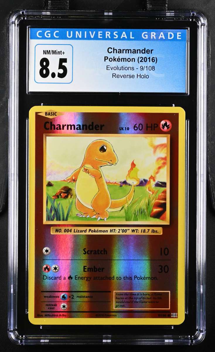Pokemon Charmander Evolutions #9/108 Reverse Holo - Graded - CGC 8.5 NM/NM+