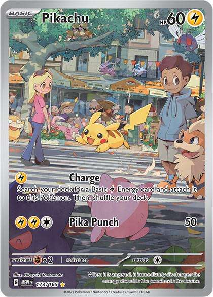Pokemon - Pikachu 173/165 - Scarlet & Violet 151 - Illustration Rare (NM)