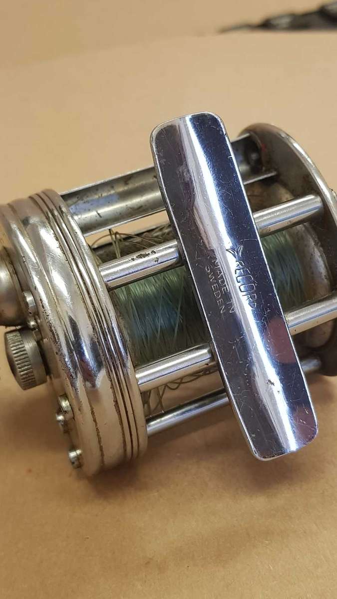 Record No 1800 fishing reel.  Made by ABU in Sweden.