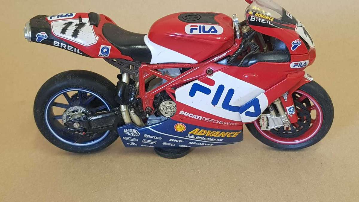 Toy racing motorcycle