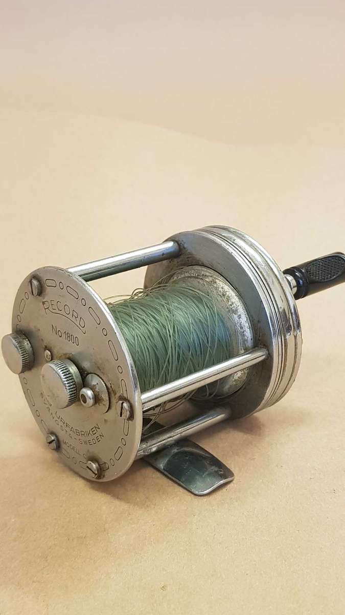 Record No 1800 fishing reel.  Made by ABU in Sweden.