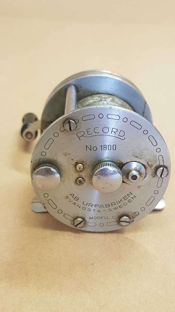 Record No 1800 fishing reel.  Made by ABU in Sweden.