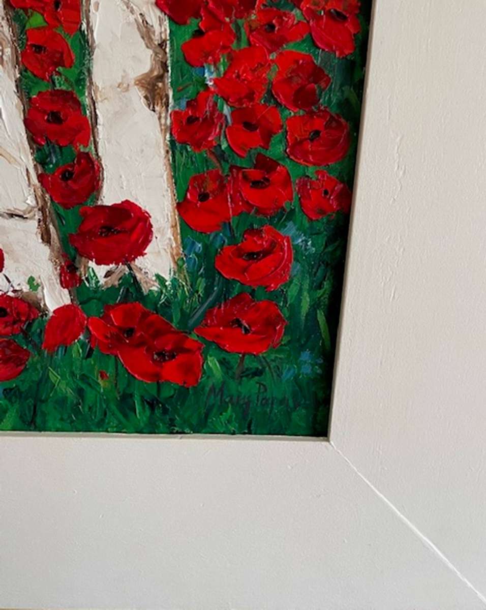 A Splash of Poppies, framed oil painting