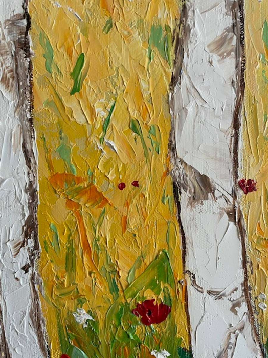 A Splash of Poppies, framed oil painting