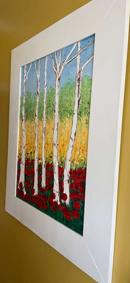 A Splash of Poppies, framed oil painting
