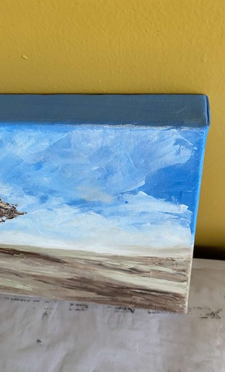 Standing With Birds, Oil Painting