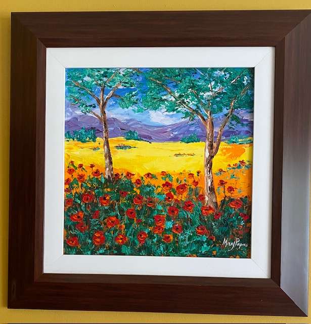 A Field of Poppies, framed oil Painting
