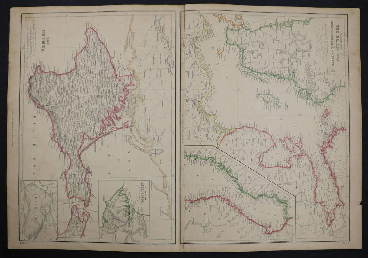 1859 The Shores Of The Baltic Sea And Of The Gulfs Of Bothnia And Finland and The Crimea Map by J. B
